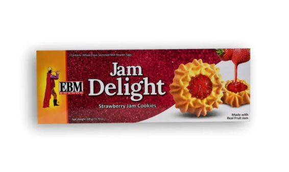 EBM Jam Delight Strawberry Jam Cookies 3.70 OZ